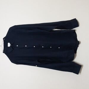 100% linen men's casual button down shirts roll tab long sleeves XXL